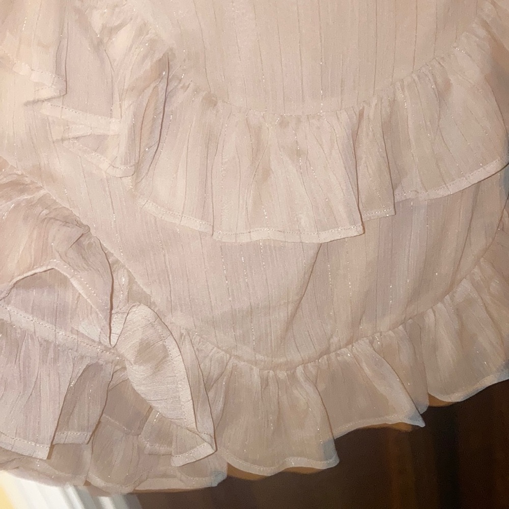 FAVLUX Elegant Cream Ruffle Backless Dress Size Large - Picture 6 of 11